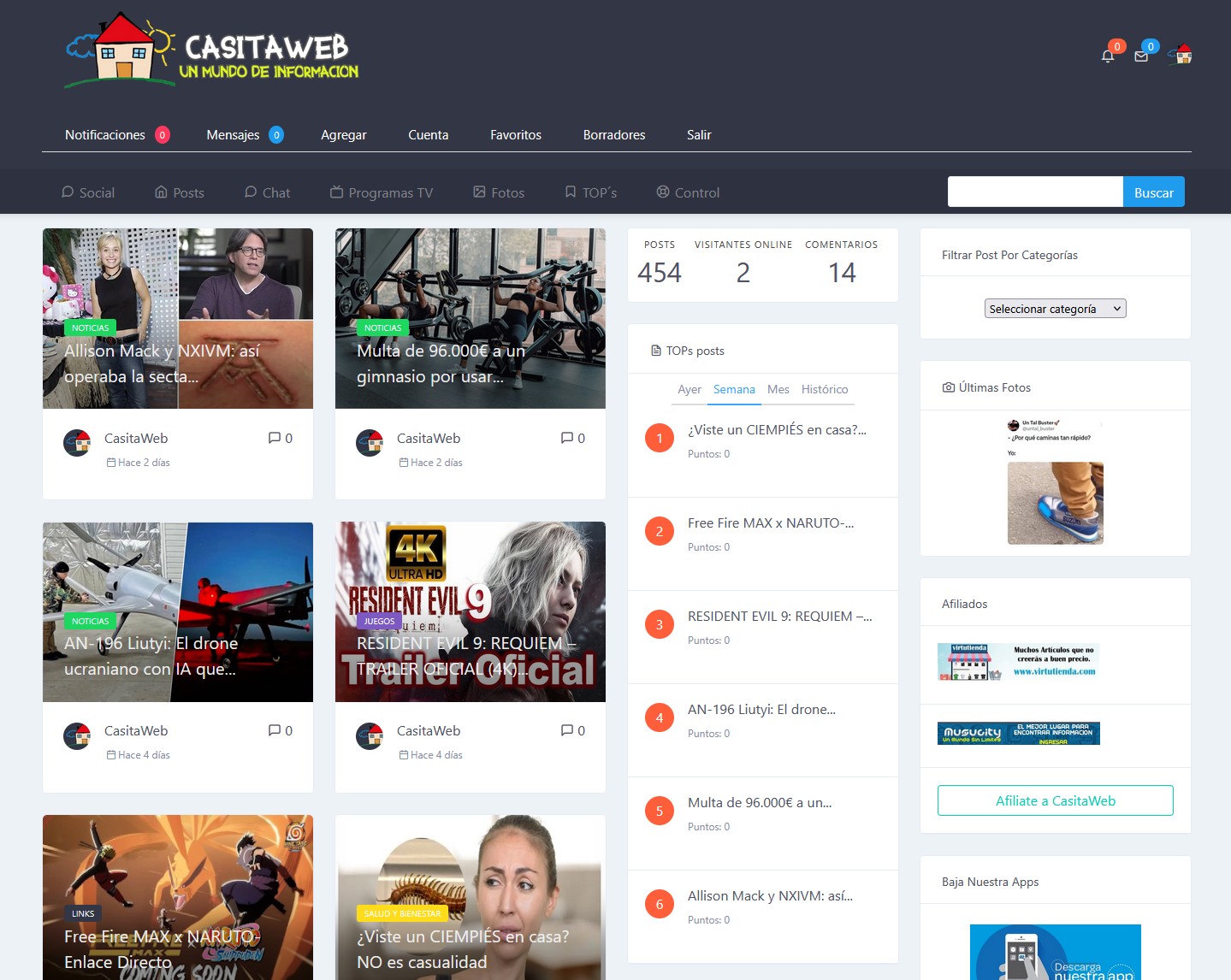 Captura de pantalla de casitaweb.info
