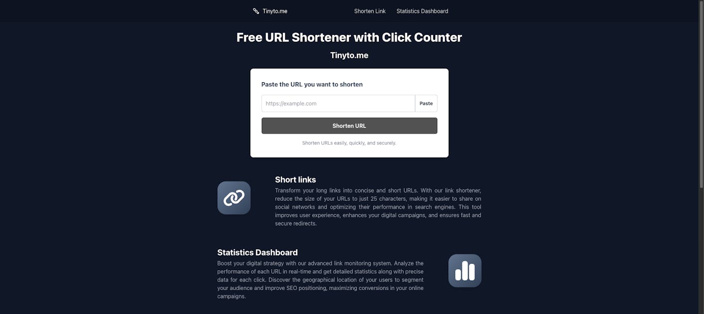 Captura de pantalla de Tinyto.me