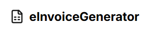 eInvoice Generator