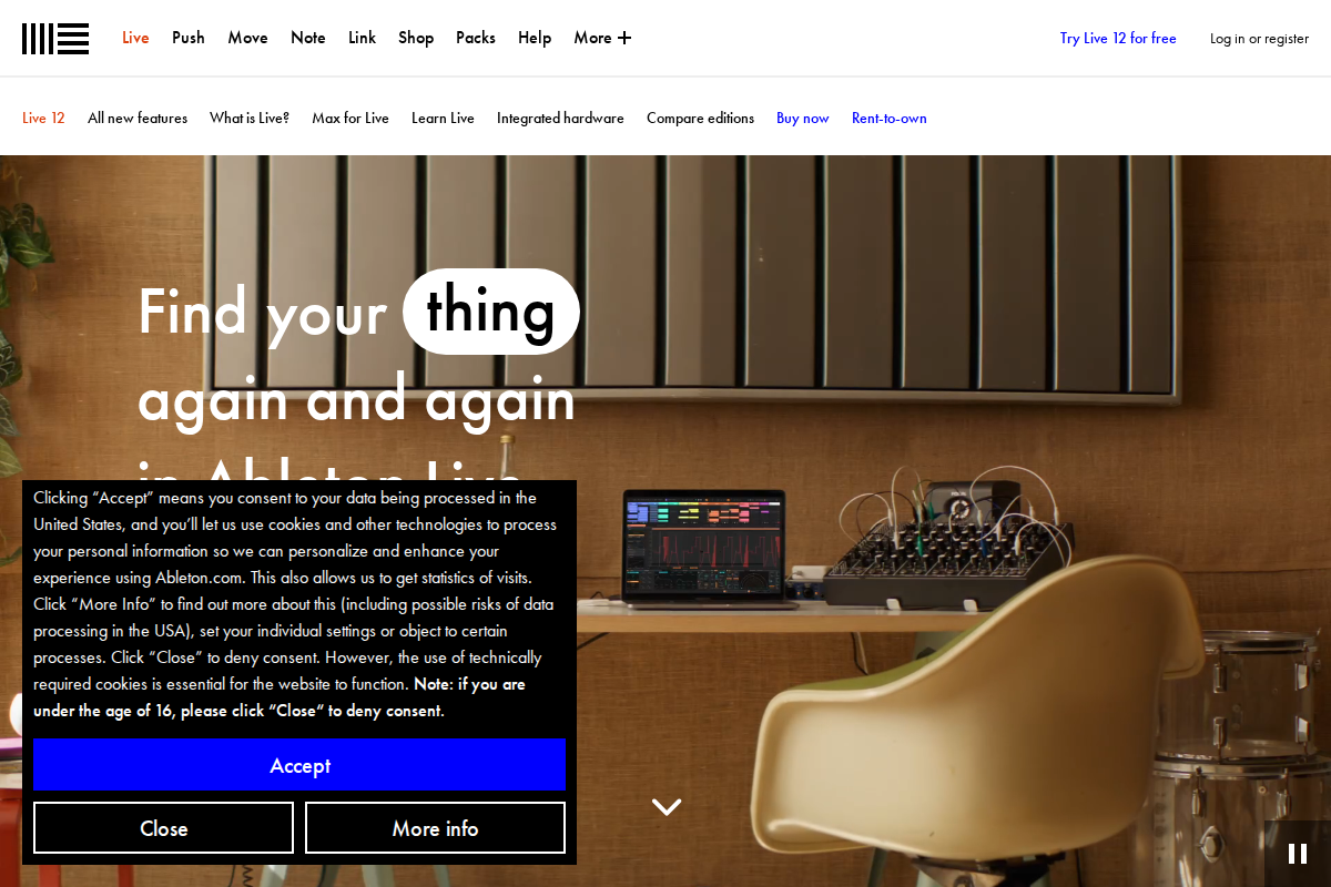 Captura de pantalla de Ableton Live