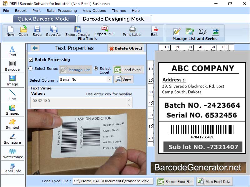 Captura de pantalla de Manufacturing Warehousing Barcode Fonts