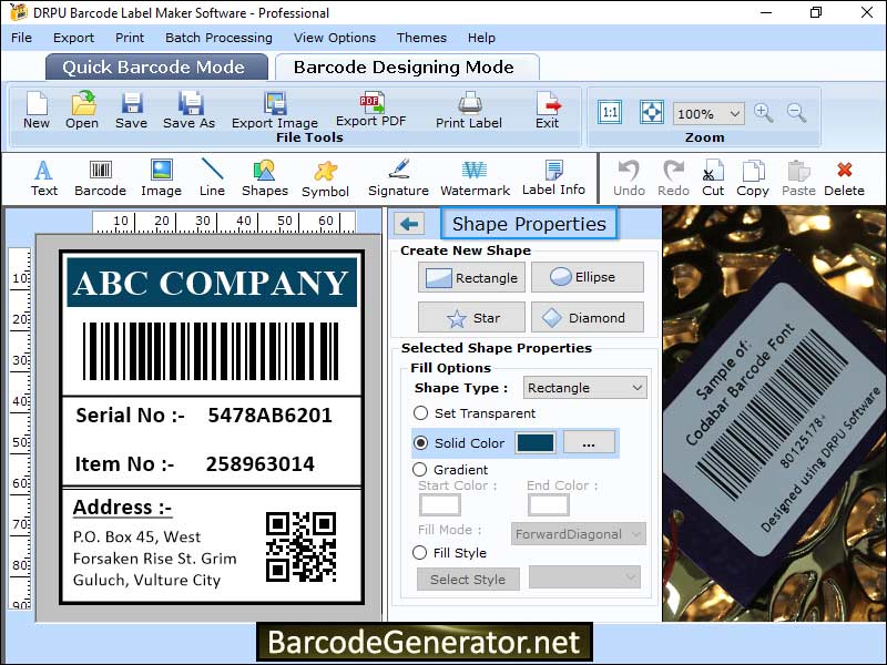 Captura de pantalla de Barcode Label Generator App