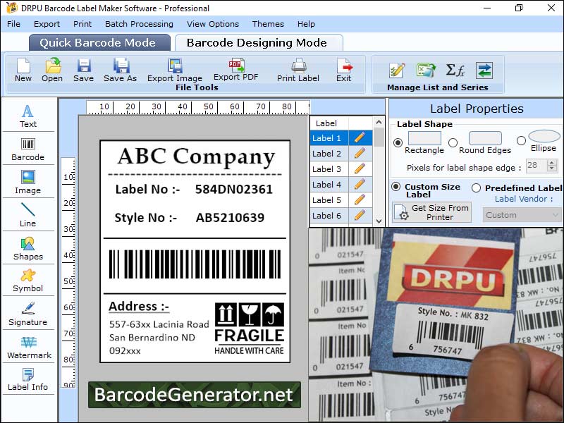 Captura de pantalla de Barcodes Generator