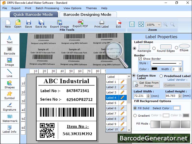 Captura de pantalla de Barcode Generator Software