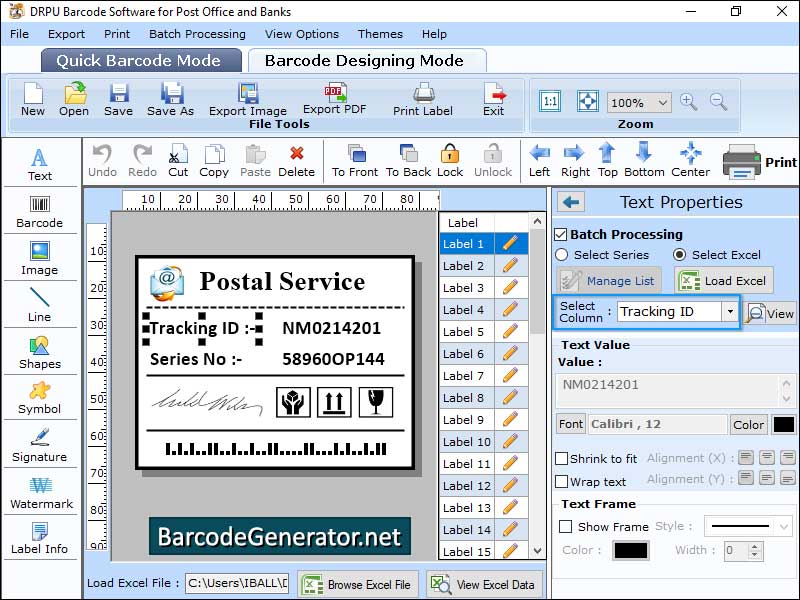 Captura de pantalla de Barcode Generator for Post Office