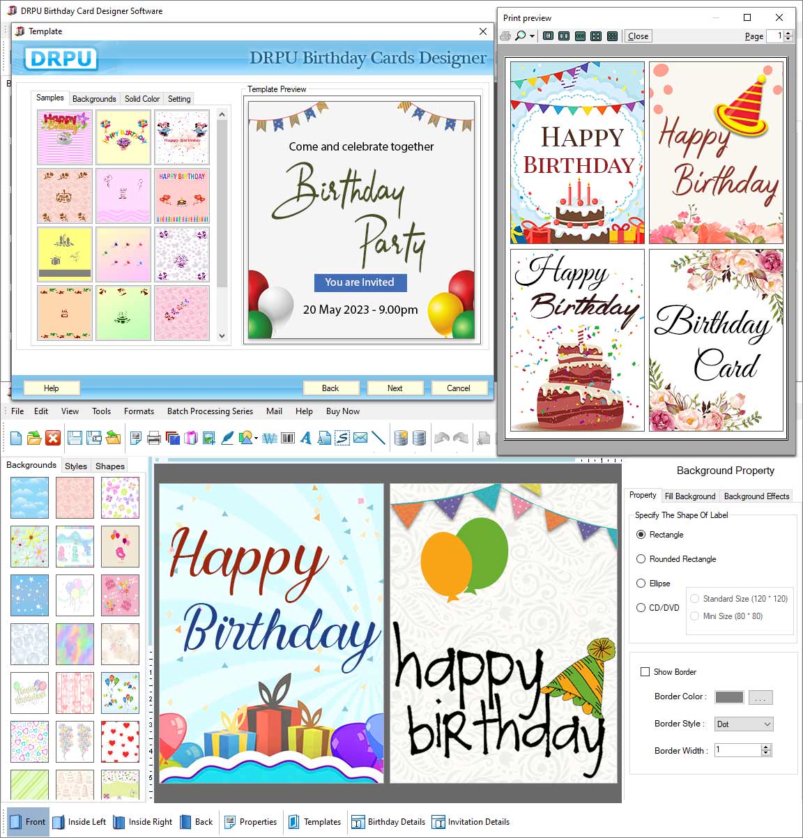Captura de pantalla de Birthday Card Designing