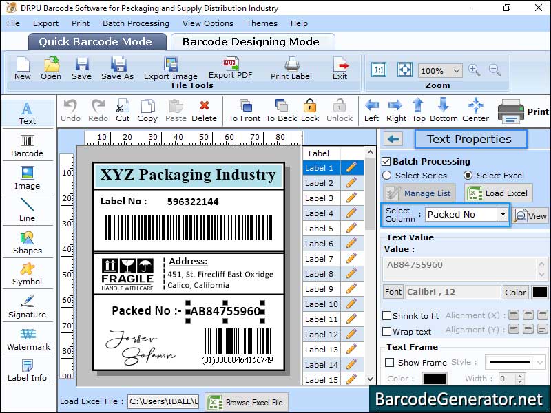Captura de pantalla de Business Card Generator Software