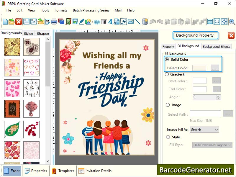 Captura de pantalla de Greeting Cards Design Software