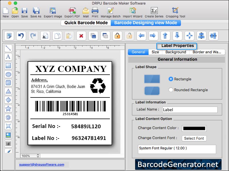 Captura de pantalla de Barcode Generator Mac