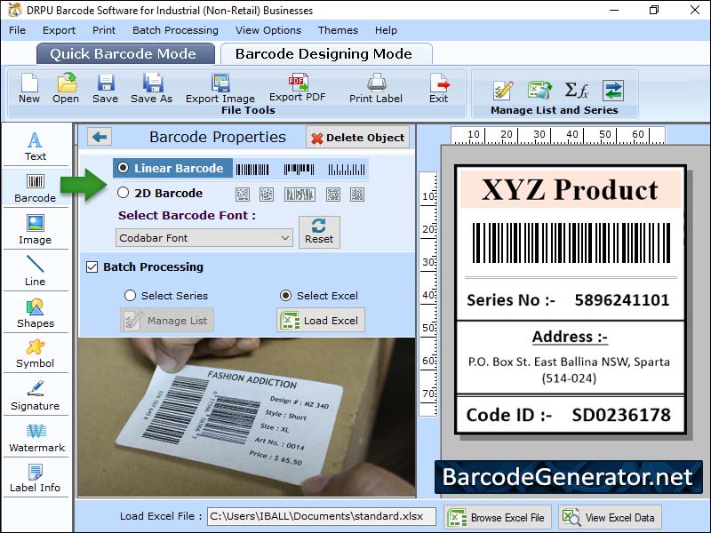 Captura de pantalla de Barcode Generator Software for Industry
