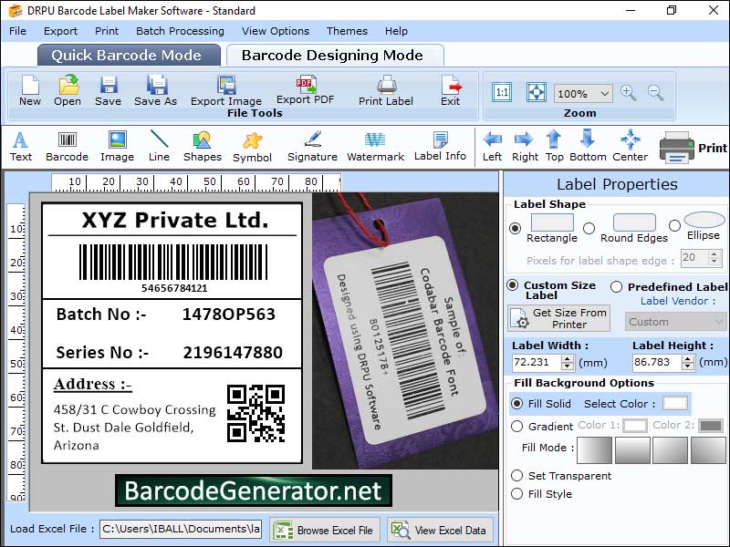 Captura de pantalla de Barcode Generator Program