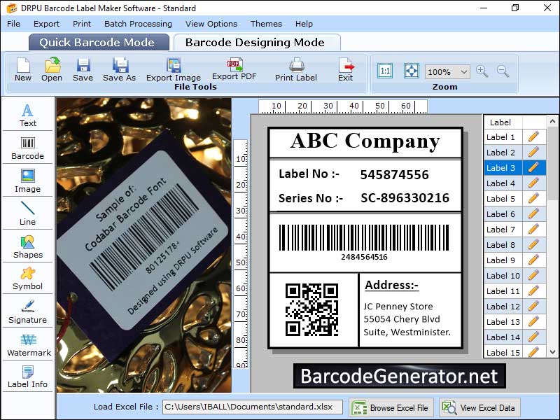 Captura de pantalla de Barcode Label Generator