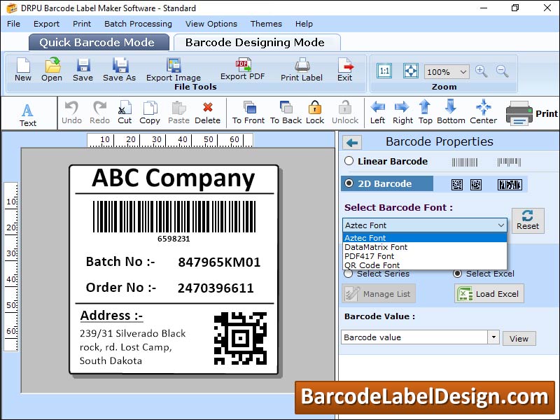 Captura de pantalla de Order Barcode Label Software