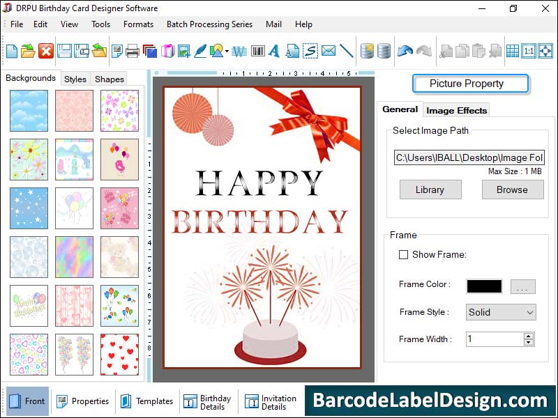 Captura de pantalla de Design Birth day Card