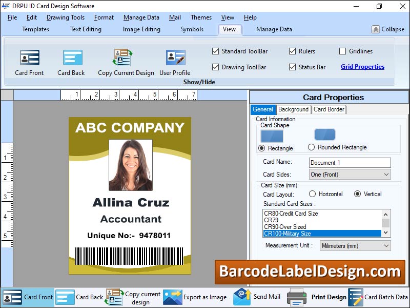 Captura de pantalla de ID Cards Designing Program
