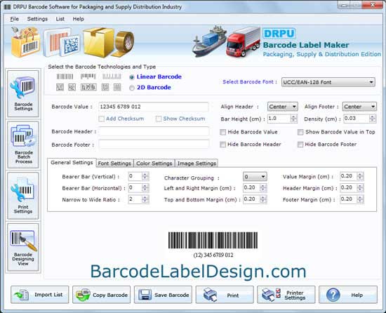 Captura de pantalla de Packaging Barcode Designing Software