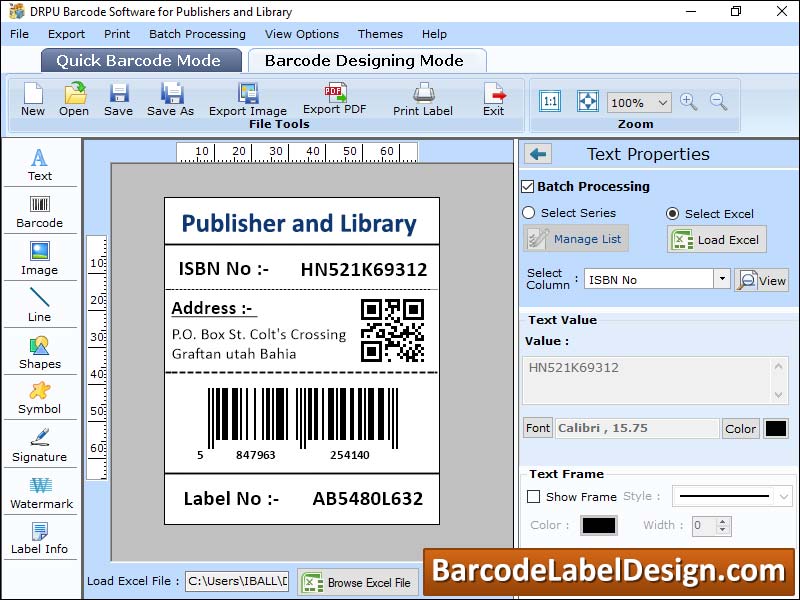 Captura de pantalla de Design Publisher Barcode Label