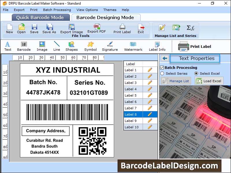 Captura de pantalla de Barcode Label Design Software