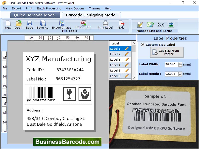 Captura de pantalla de Barcode Label Designing Tool