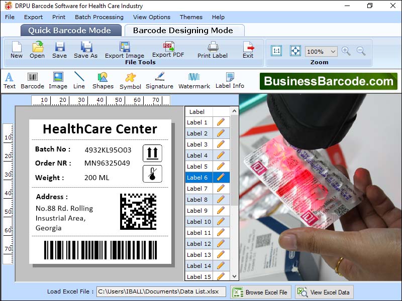 Captura de pantalla de Hospital Barcode Software