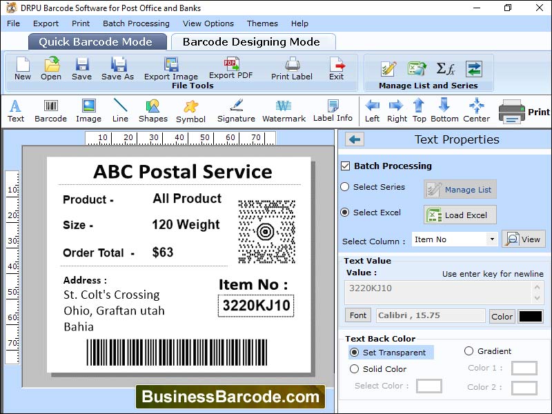 Captura de pantalla de Business Barcode Application
