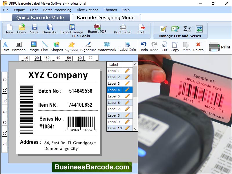 Captura de pantalla de Barcode Business Software