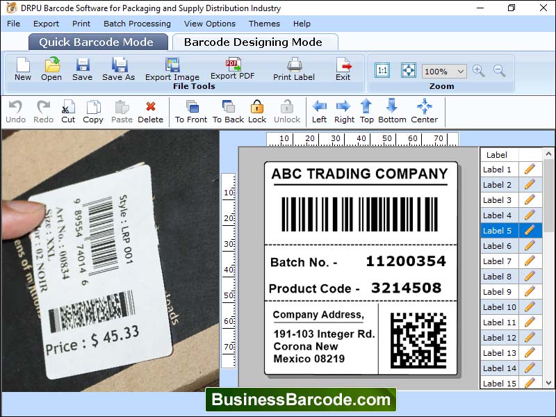 Captura de pantalla de Barcode for Distribution Industry
