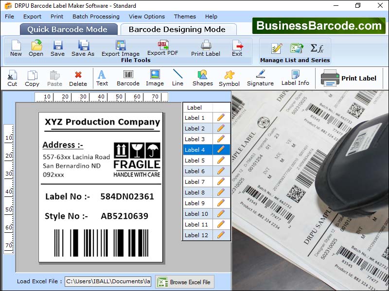 Captura de pantalla de Business Barcode Program