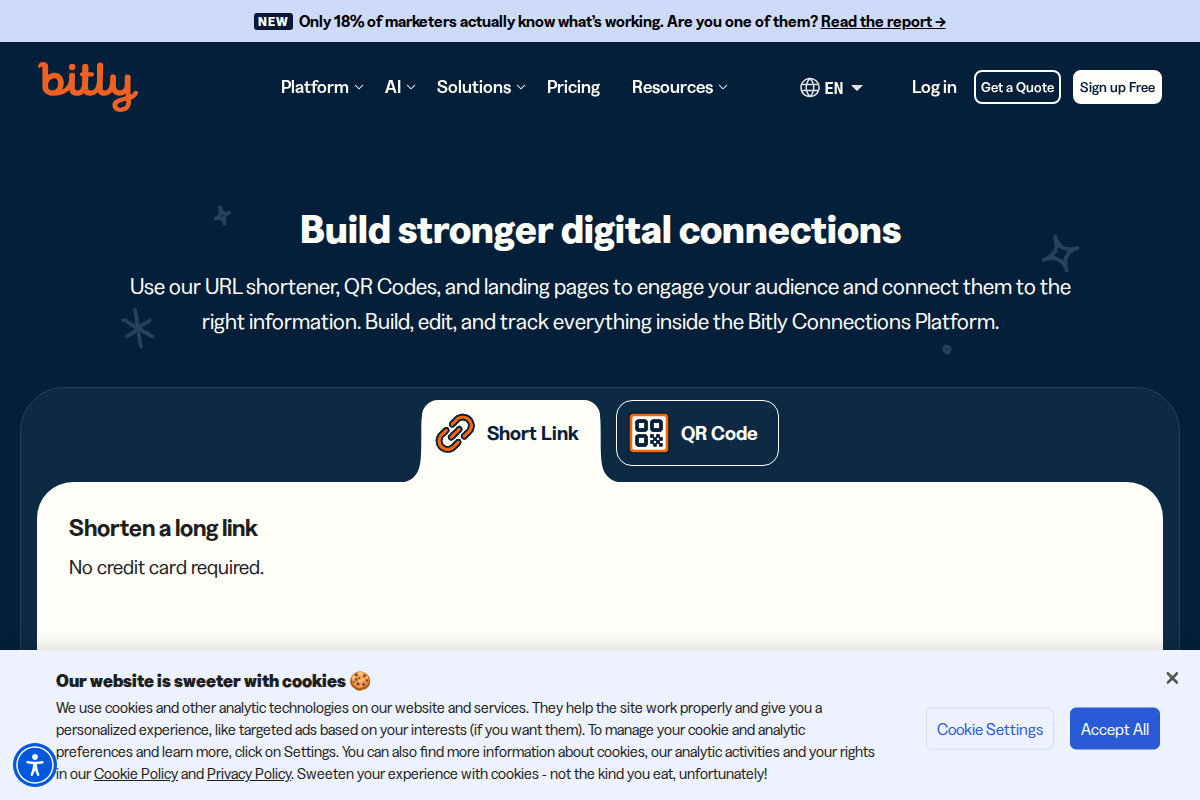 Captura de pantalla de Bitly