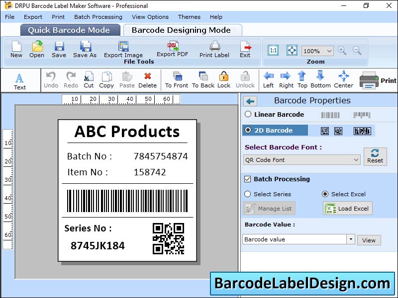 Captura de pantalla de Print Barcode Software