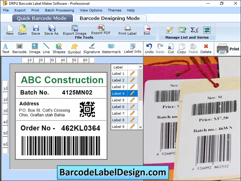 Captura de pantalla de Barcode Label Design
