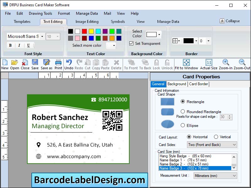 Captura de pantalla de Business Card Print