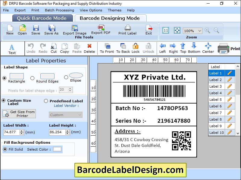 Captura de pantalla de Distribution Industry Barcodes Software