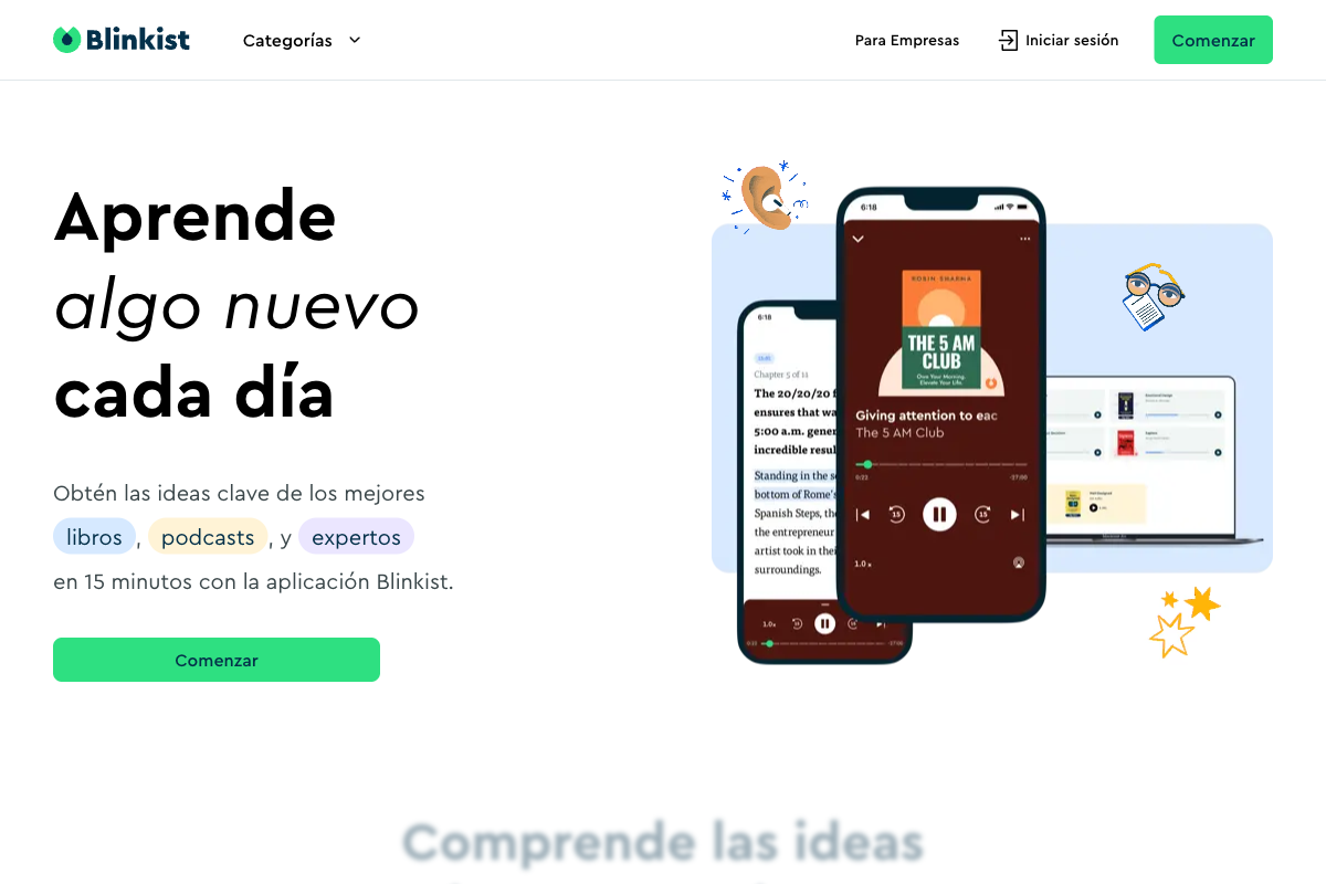 Captura de Blinkist