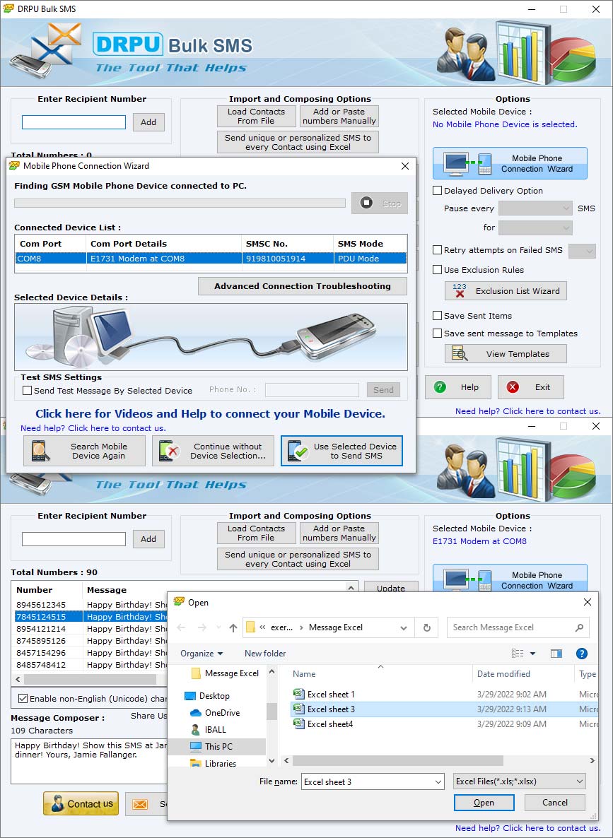 Captura de pantalla de Bulk SMS GSM