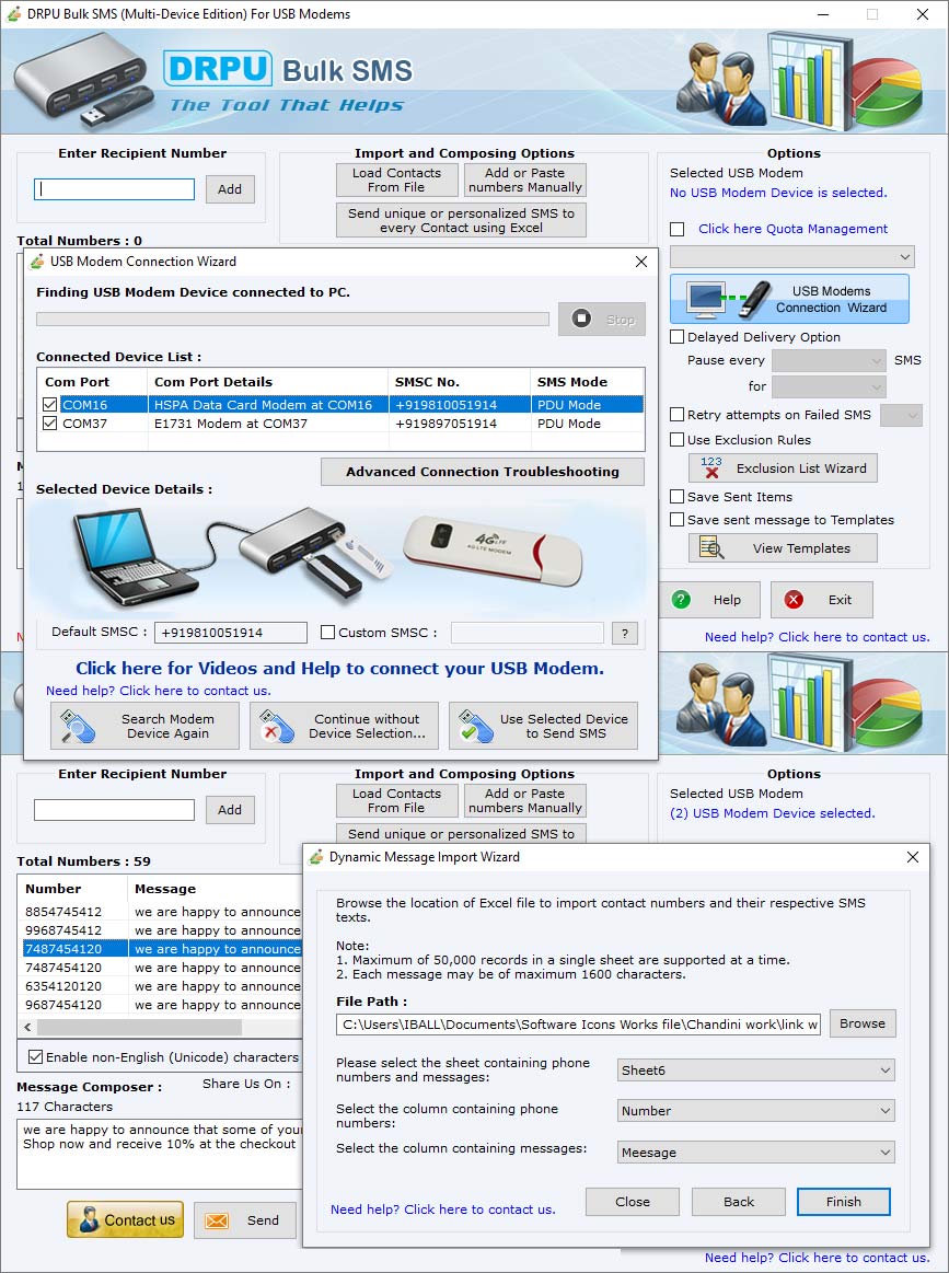 Captura de pantalla de Mac Bulk SMS Group Software