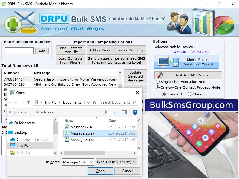 Captura de pantalla de Bulk SMS Android App