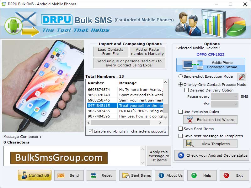 Captura de pantalla de Bulk SMS for Android Mobile