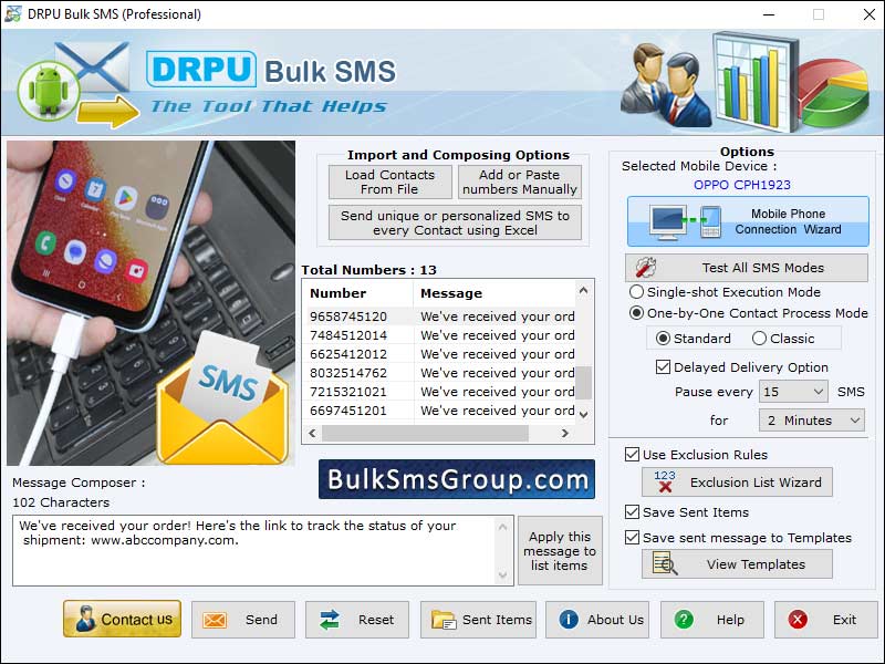 Captura de pantalla de Bulk SMS PC to Mobile App