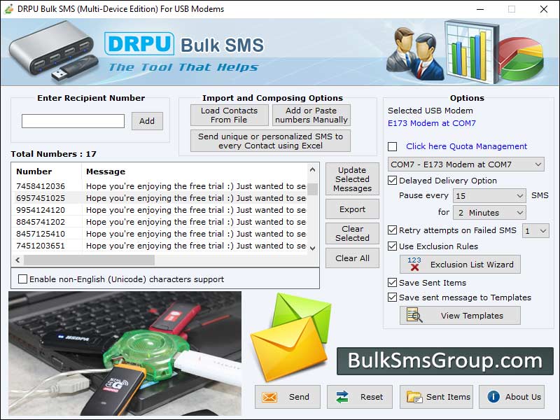 Captura de pantalla de USB Modem Bulk SMS Software