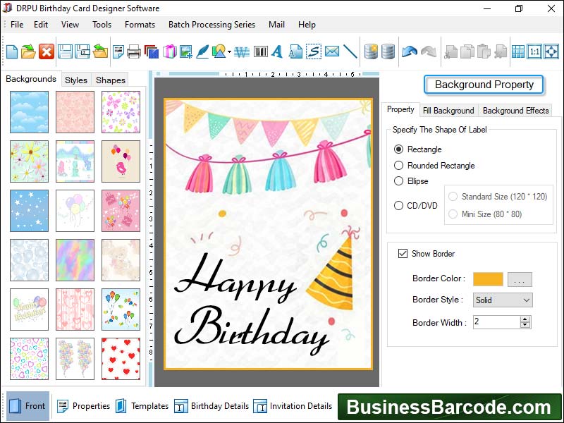 Captura de pantalla de Birthday Cards Designing Software