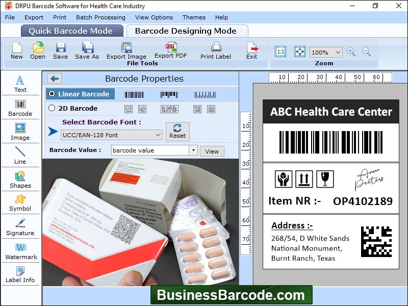 Captura de pantalla de Healthcare Barcode Software