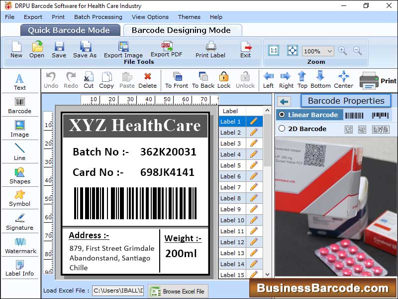 Captura de pantalla de Healthcare Business Barcode