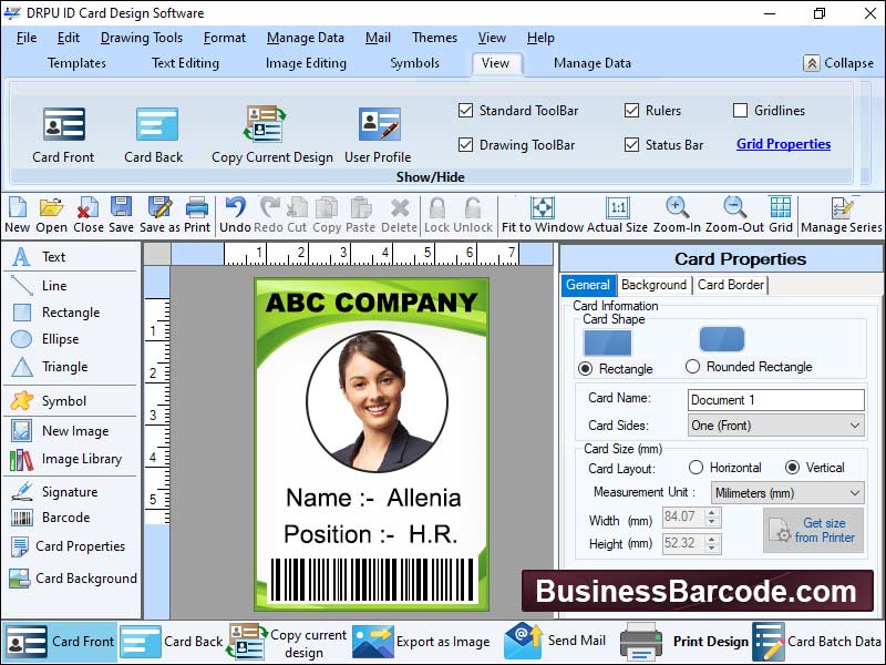 Captura de pantalla de Business ID Card Software