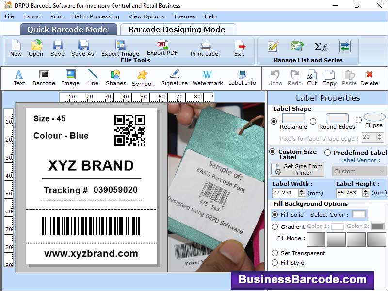Captura de pantalla de Retail Barcode Labels Software