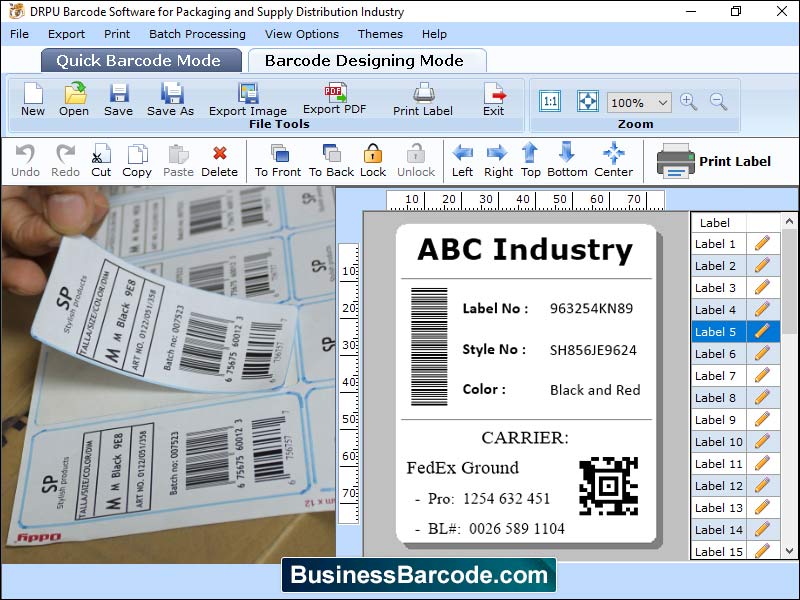 Captura de pantalla de Packaging Barcode Label Maker