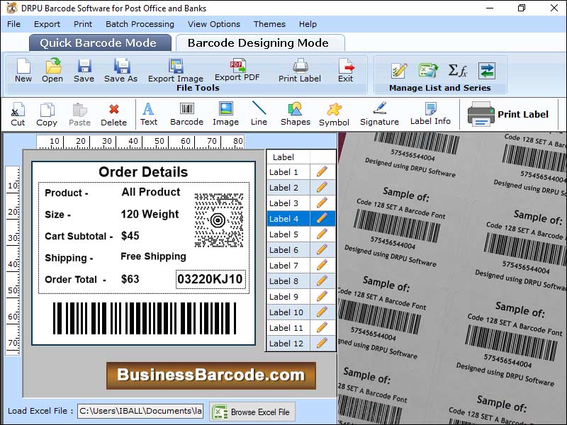 Captura de pantalla de Business Barcode Maker Software