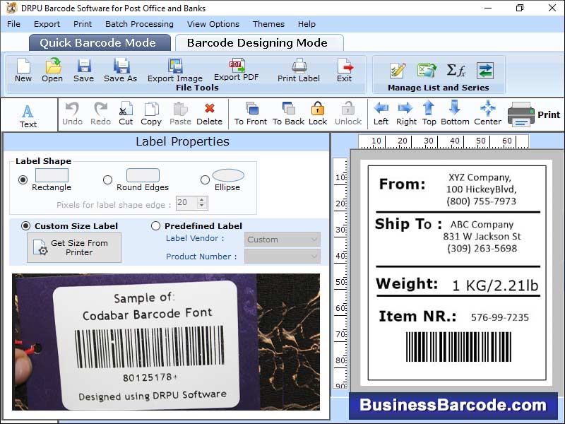 Captura de pantalla de Barcode Labeling Tool