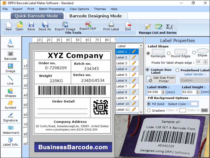 Captura de pantalla de Barcode Label Maker App