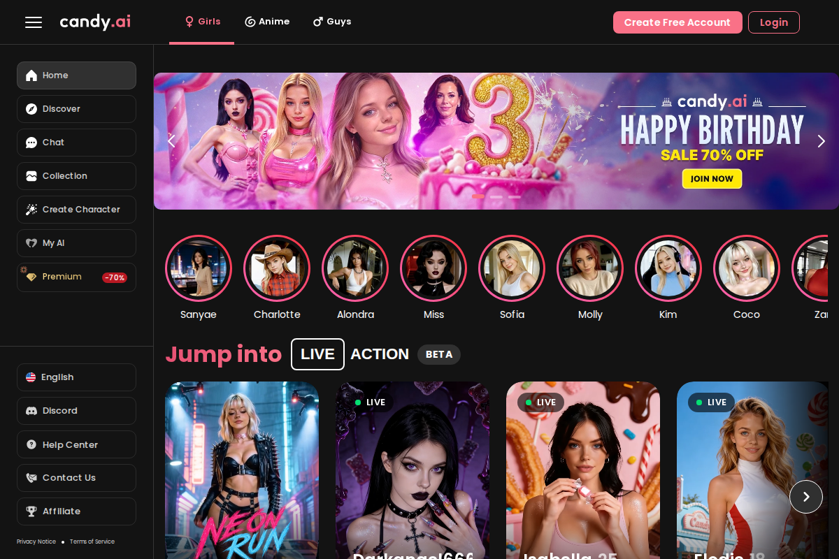 Captura de pantalla de Candy.ai